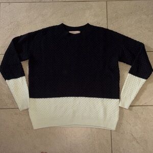 Philosophy Navy & Cream Colorblock Crewneck Sweater